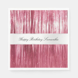 Guardanapo De Papel Bonito Gelado Rosa Tinsel Stripes