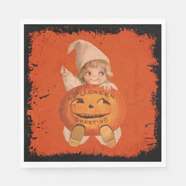 Guardanapo De Papel Bonito Halloween Napkins, Vintage Halloween (Frente)