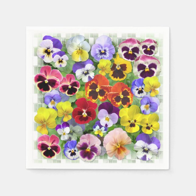 Guardanapo De Papel Bonito Pansies Napkin (Frente)