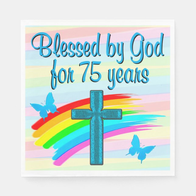 GUARDANAPO DE PAPEL BONITO PAPEL AZUL CROSS 75º ANIVERSÁRIO (Frente)