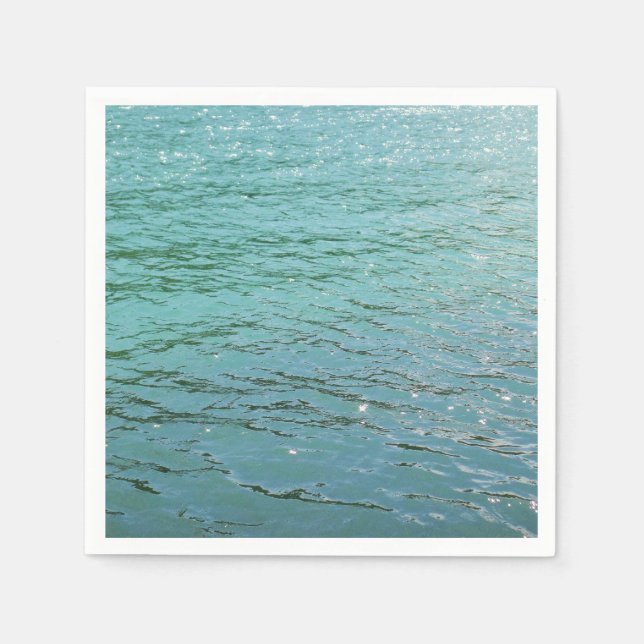 Guardanapo De Papel Bonito papel de água azul Napkin (Frente)