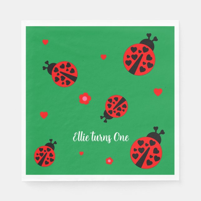 Guardanapo De Papel Bonito Papel Ladybug Napkin (Frente)