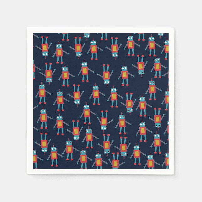 Guardanapo De Papel Bonito papel robô Napkins (Frente)