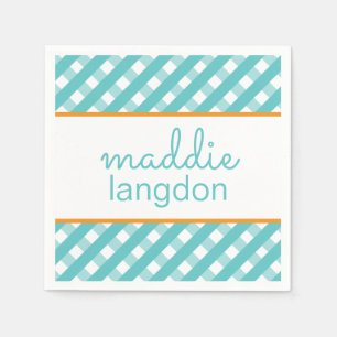Guardanapo De Papel Bonito Partido Personalizado Gingham Napkins