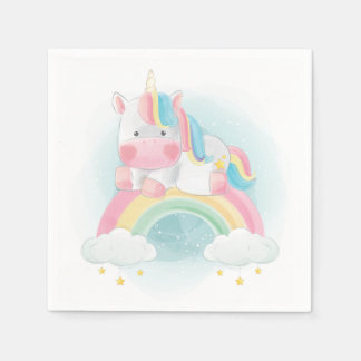 Guardanapo De Papel Bonito Pastel Unicorn