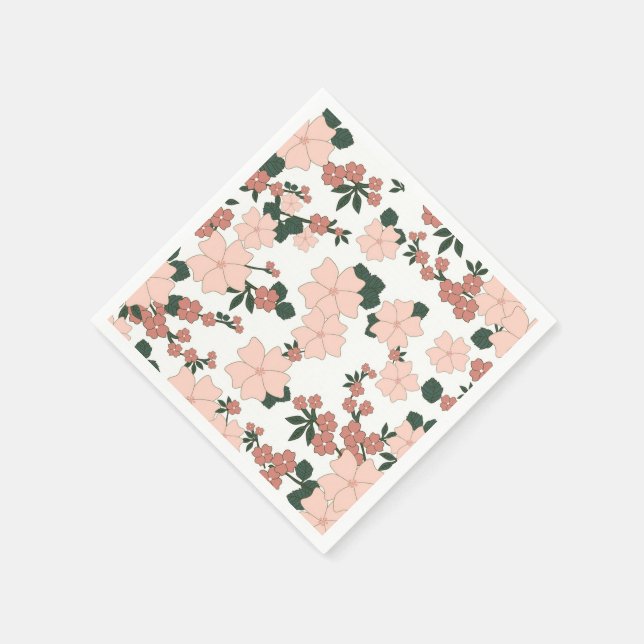 Guardanapo De Papel Bonito Peach Floral (Canto)