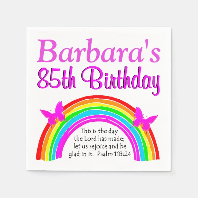 GUARDANAPO DE PAPEL BONITO PERSONALIZE O 85.O ANIVERSÁRIO CHRISTIAN NA (Frente)