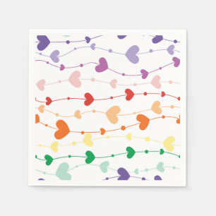 Guardanapo De Papel Bonito Rainbow Hearts Pattern Kids
