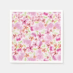 Guardanapo De Papel Bonito Romântica Flor de Aquarela Náutica