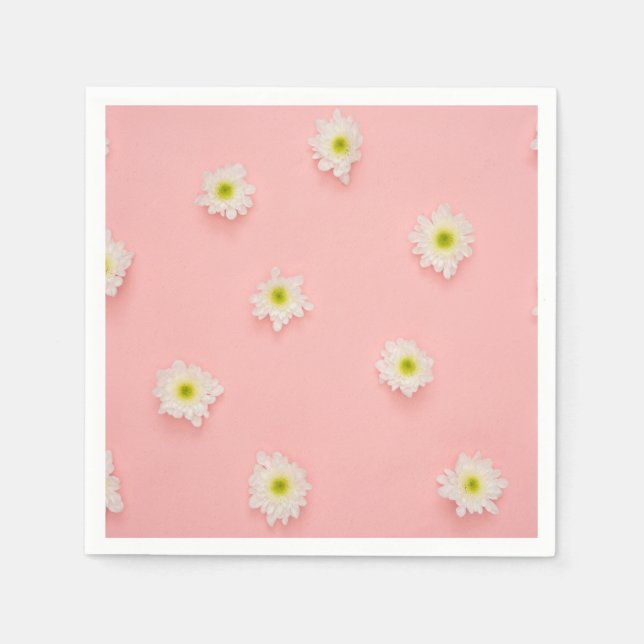 Guardanapo De Papel Bonito rosa e design Daisy (Frente)