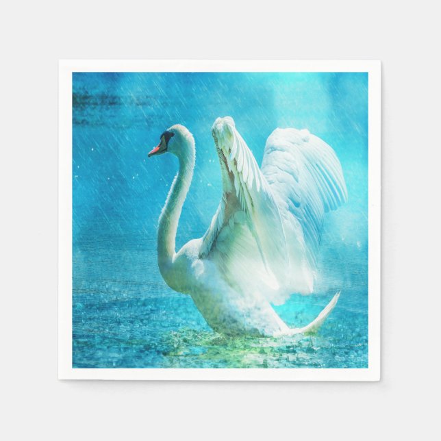 Guardanapo De Papel Bonito Swan Paper Napkins (Frente)