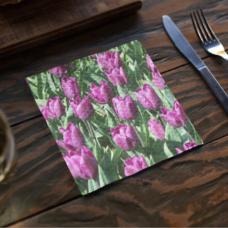 Guardanapo De Papel Bonito Tulipas Roxas Floral