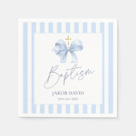 Guardanapo De Papel Bonitões de Batismo Azul com Arco