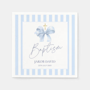 Guardanapo De Papel Bonitões de Batismo Azul com Arco