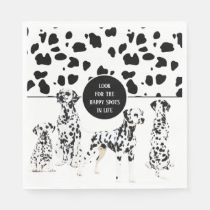 Guardanapo De Papel Bonitos Dalmatianos Black & White Happy Spots