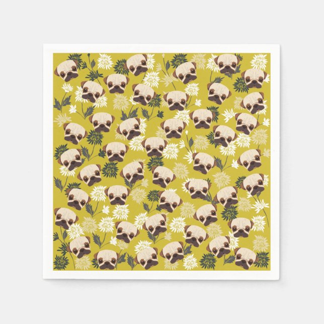 Guardanapo De Papel Bonitos Pugs Paper Napkins (Frente)