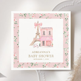 Guardanapo De Papel Bonjour Bebe French Pink Parisiense Café Chá de fr