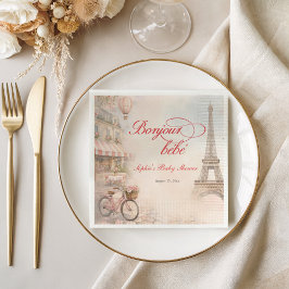 Guardanapo De Papel Bonjour Bébé Paris Baby Shower 