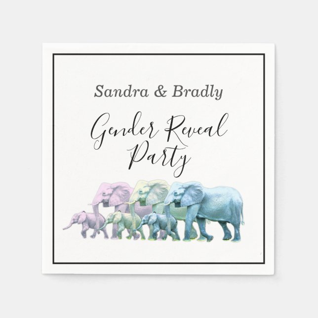 Guardanapo De Papel Bons elefantes modernos (Frente)