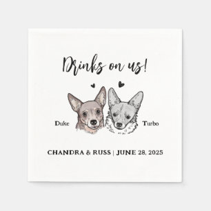 Guardanapo De Papel Bons Nós Fazemos 2 Cachorros Casando Napkins