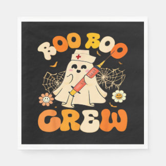 Guardanapo De Papel Boo Boo Crew Ghost Enfermeiro, Retro Hallowee