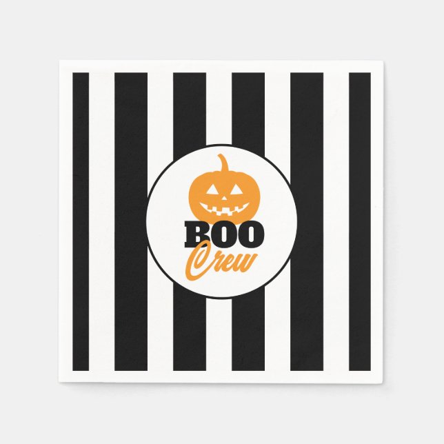 Guardanapo De Papel Boo Crew Jack O Lantern Halloween Party (Frente)