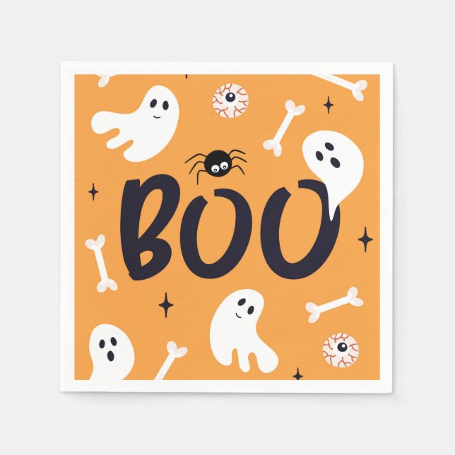 Guardanapo De Papel Boo Ghosts Paper Napkins (Frente)