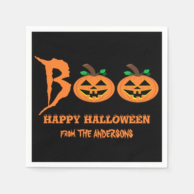 Guardanapo De Papel BOO! Halloween Pumpkins Napkins (Frente)