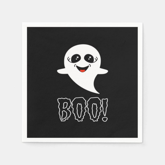 Guardanapo De Papel Boo! Pequeno Halloween Por Lucas (Frente)