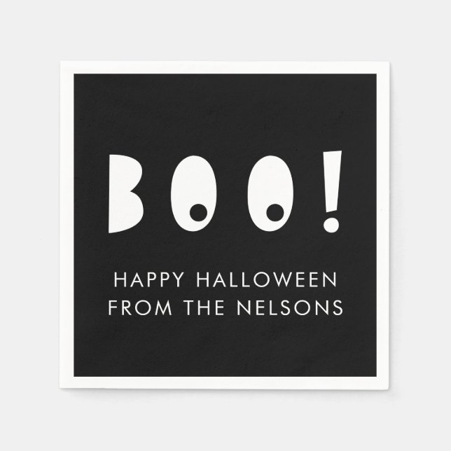 Guardanapo De Papel Boo Spooky Eyes Personalizados Halloween (Frente)