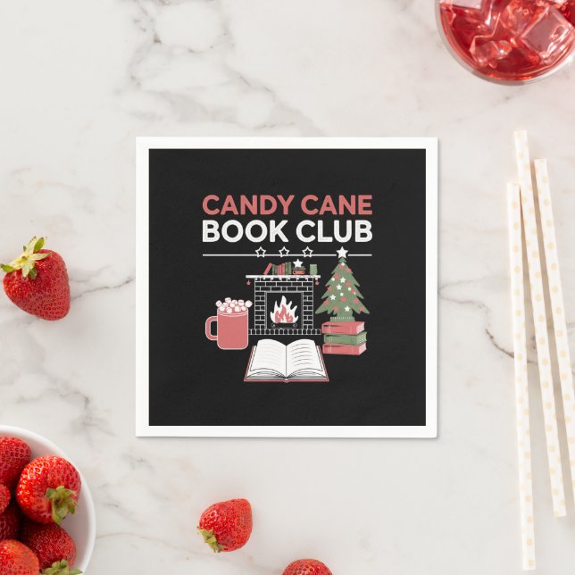 Guardanapo De Papel Bookish Christmas Candy Cane Book Club Bookish (Insitu)