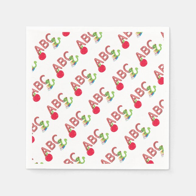 Guardanapo De Papel Bookworm ABC (Frente)