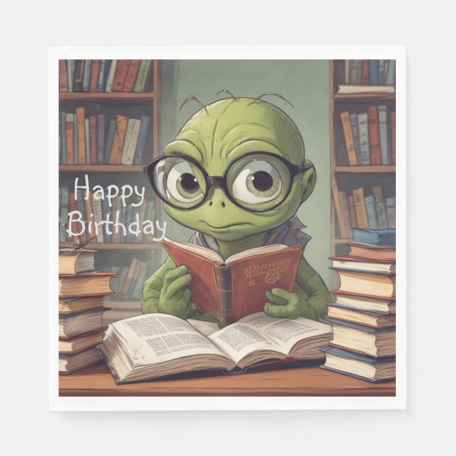 Guardanapo De Papel Bookworm Birthday (Frente)