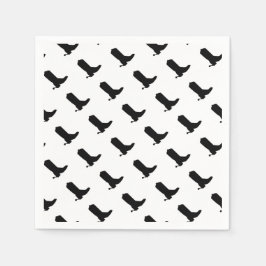 Guardanapo De Papel Boot Boot Spurs Silhouette Padrão preto branco