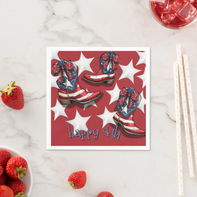 Guardanapo De Papel Boot e Arcos vermelhos brancos e azuis (Insitu)