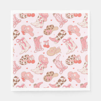 Guardanapo De Papel Boot Girls Paper Napkin, Cowboy Rosa