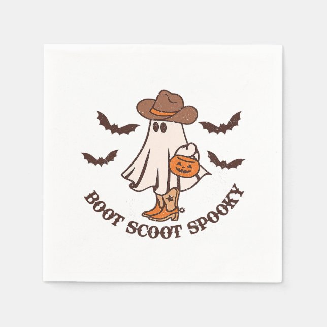 Guardanapo De Papel Boot Scoot Spookboy Ghost Groovy Retro Hallow (Frente)