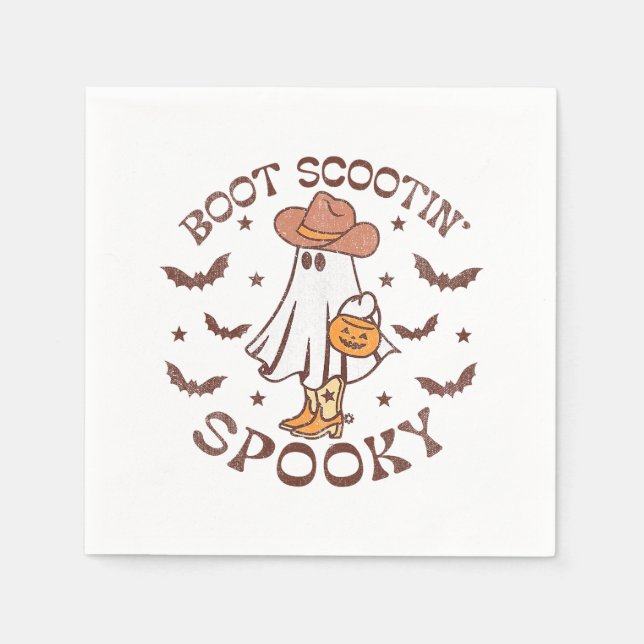 Guardanapo De Papel Boot Scootin Spooky, Halloween Ocidental, Retro Fa (Frente)