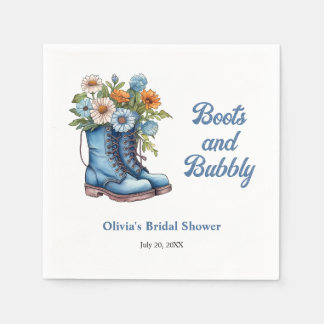 Guardanapo De Papel Boots and Bubble Blue Western Chá de panela