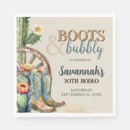 Guardanapo De Papel Boots and Bubble Country Cowgirl Western Birday