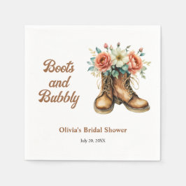Guardanapo De Papel Boots and Bubbly Rustic Western Bridal Shower 