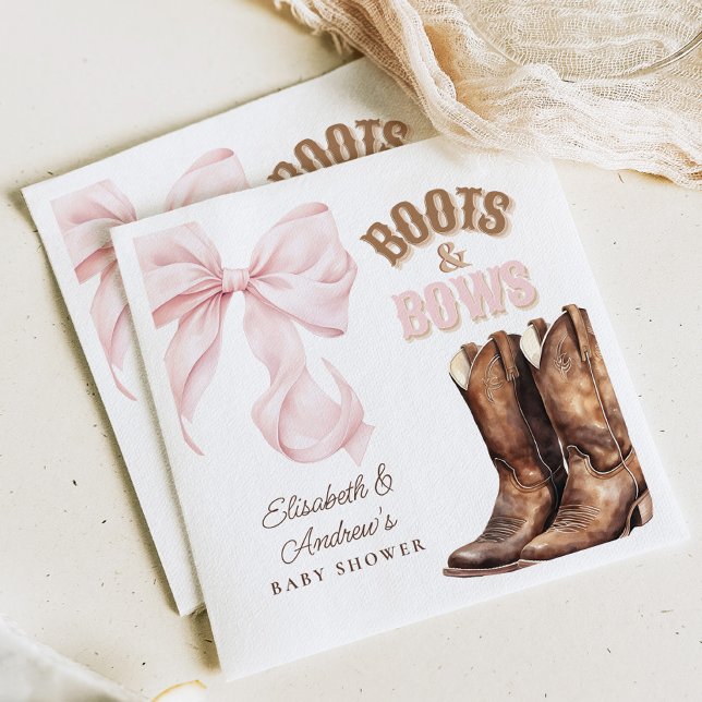 Guardanapo De Papel Boots & Bows TWINS Baby Shower  (Criador carregado)