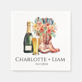 Guardanapo De Papel Boots, Brews, e o Chá de Bubble Napkins