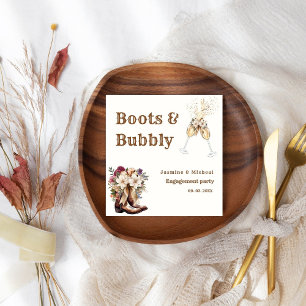 Guardanapo De Papel Boots & Bubble Boho Western festa de noivado