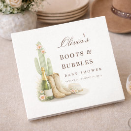 Guardanapo De Papel Boots & Bubbly Western Gender Neutral Baby Shower