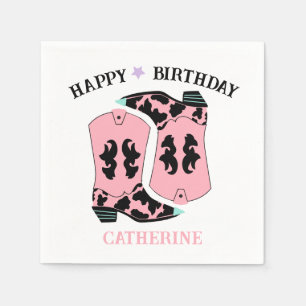 Guardanapo De Papel Boots Western Ranking Cowboy Pink Cowboy Aniversár