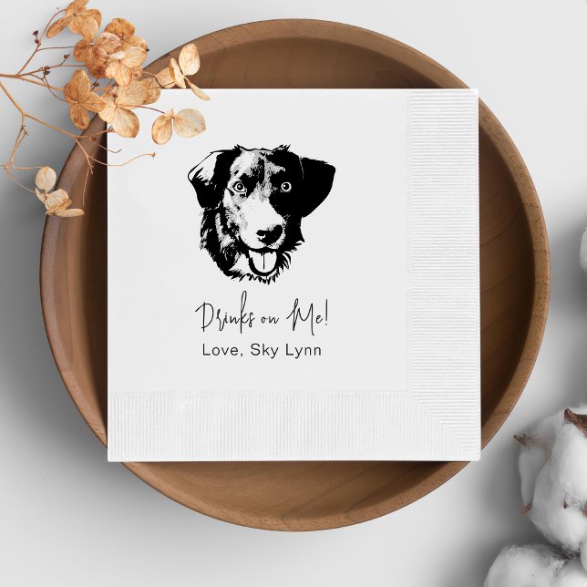 Guardanapo De Papel Borador Dog Personalizou Bebida Em Mim (Criador carregado)
