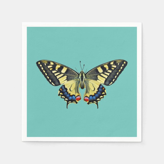 Guardanapo De Papel Borboleta amarela e preta (Frente)