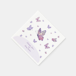 Guardanapo De Papel Borboleta Beija Chá de fraldas Roxo
