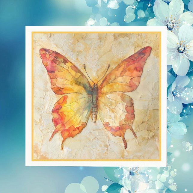 Guardanapo De Papel Borboleta de Aquarela (Criador carregado)